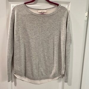 LOFT Gray Crew Neck Sweater